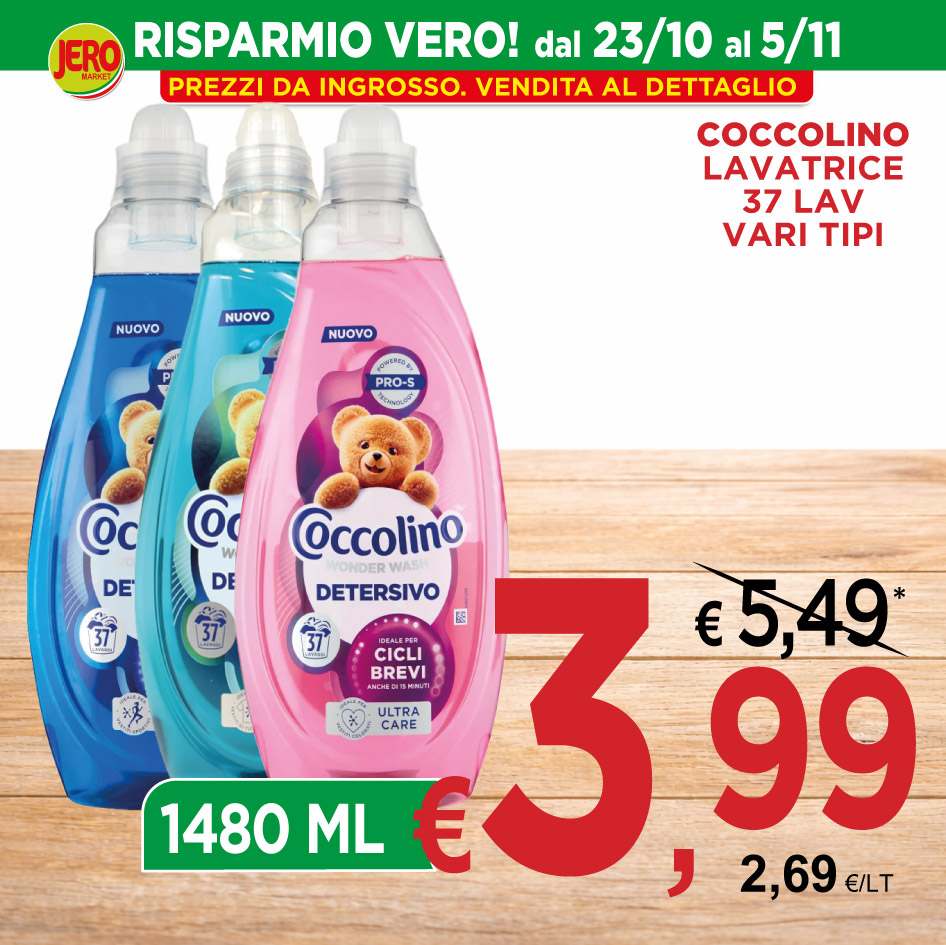 Coccolino Lavatrice 37 lavaggi, vari tipi