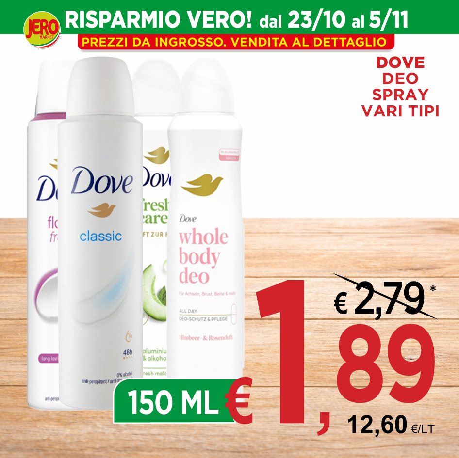 Dove Deo spray, vari tipi