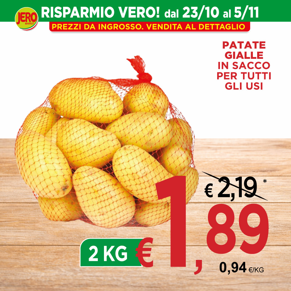 Patate gialle in sacco, per tutti gli usi