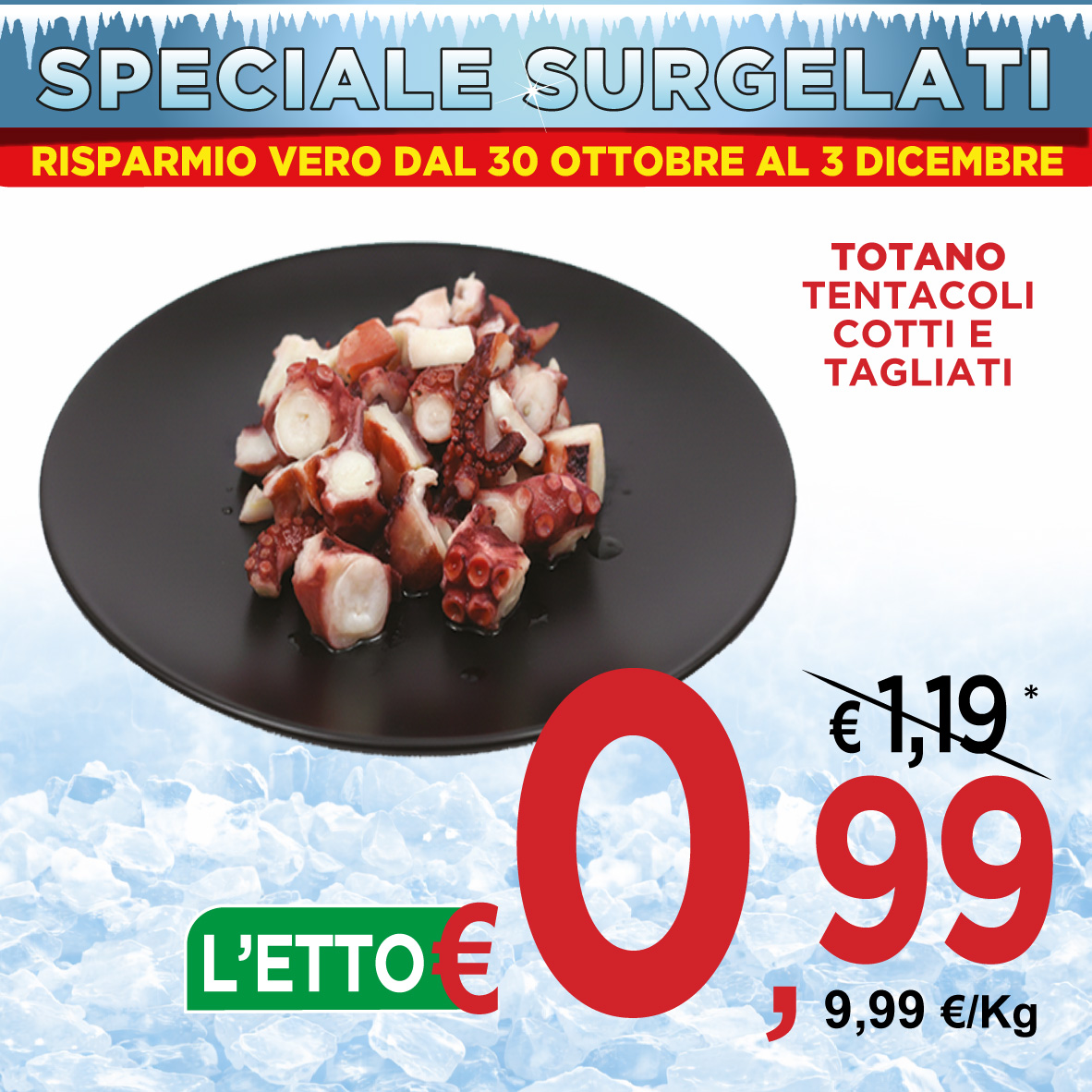 Totano tentacoli cotti e tagliati